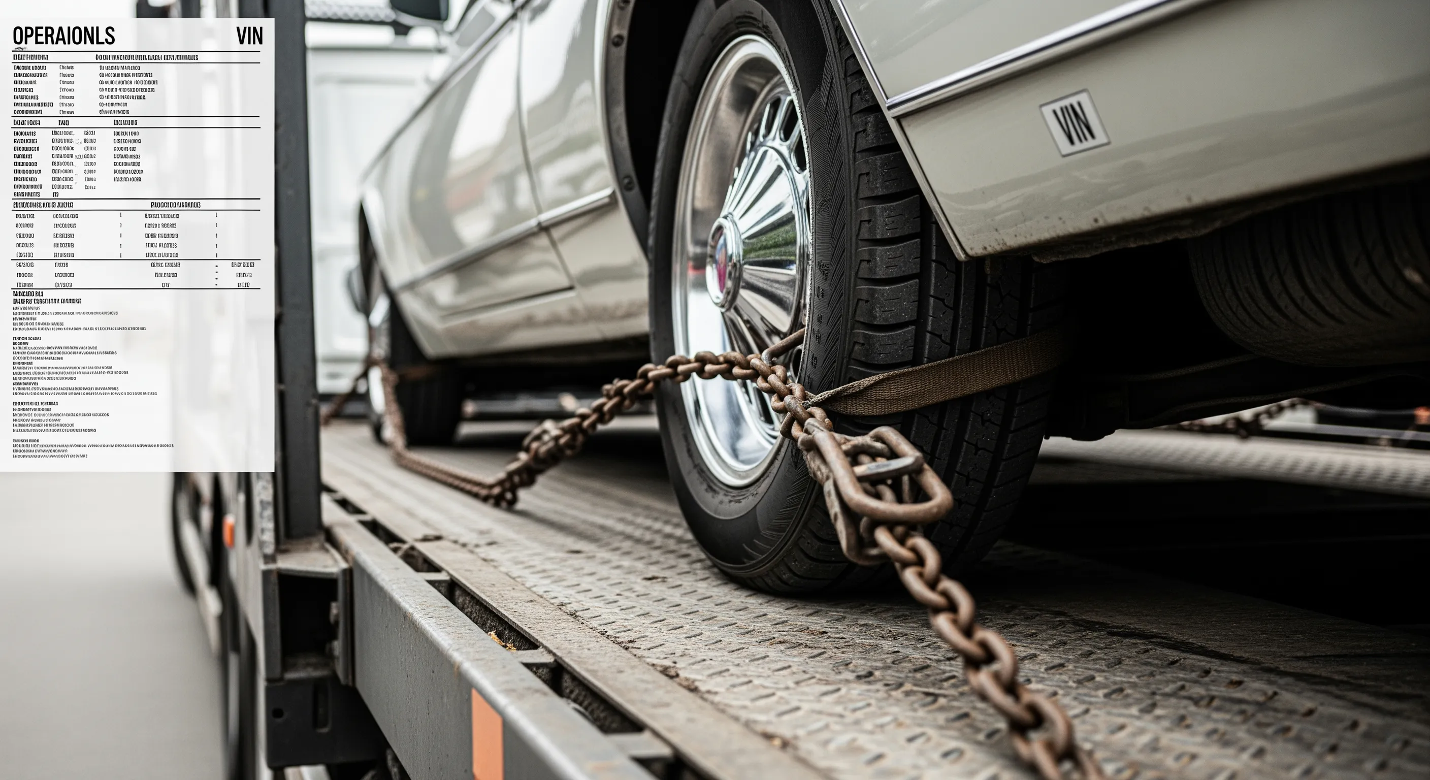 Детальний план кріплення коліс авто на автоперевізнику під час транспортування з США