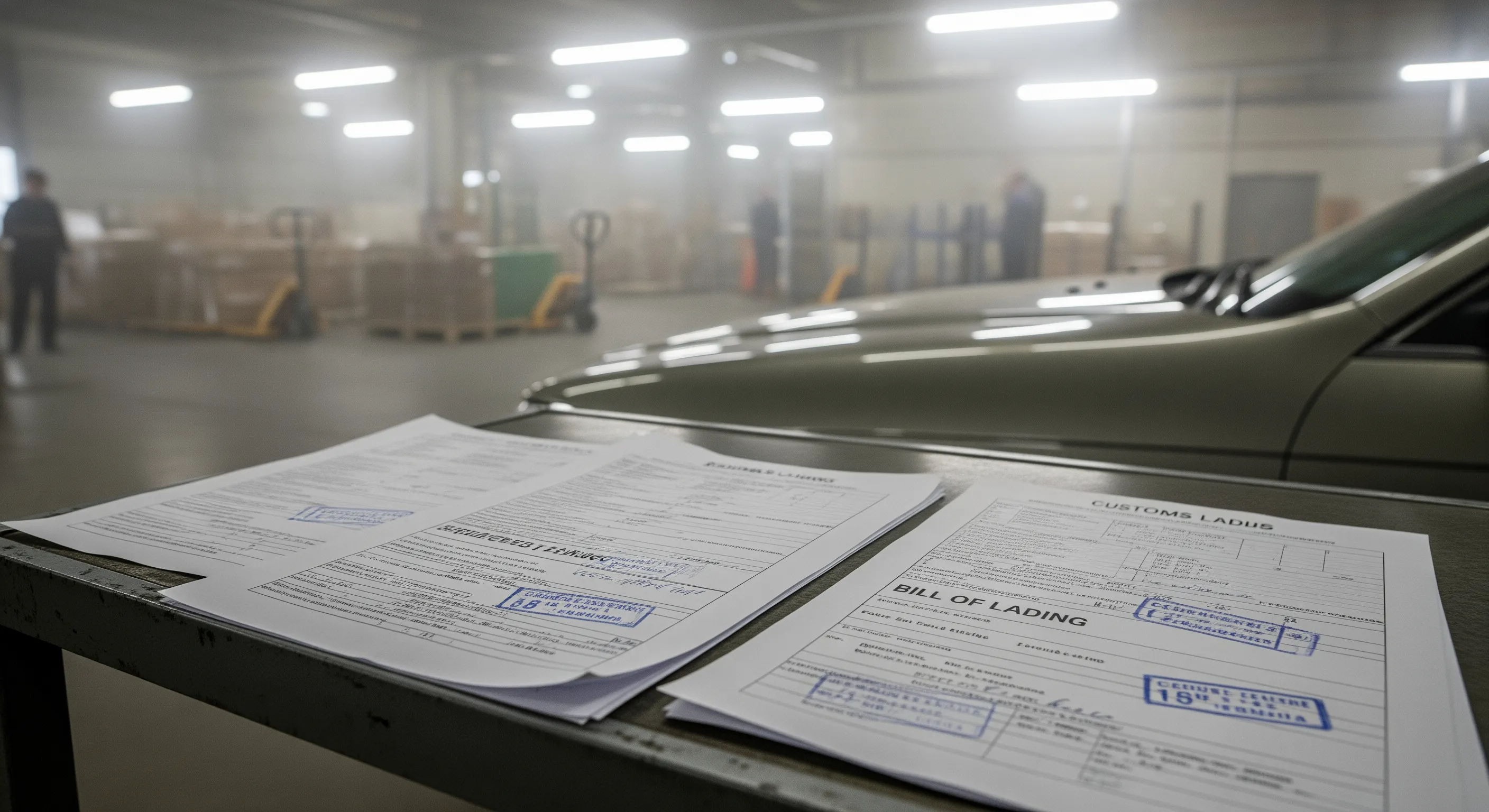 Огляд документів на митниці з автомобілем у зоні інспекції