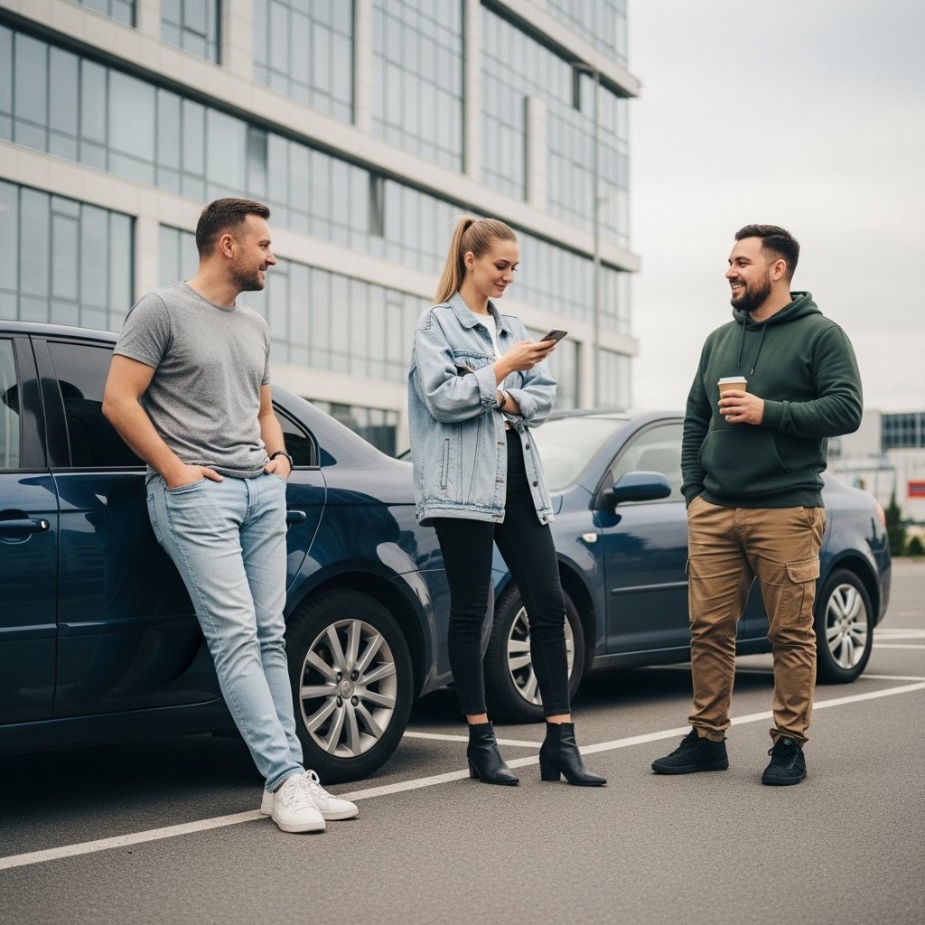 Команда AutoZaxid біля електромобіля