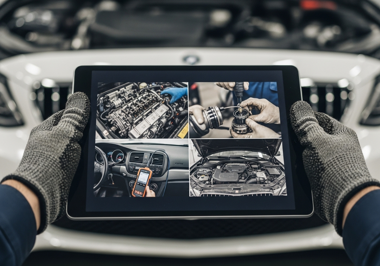 Professional automotive repair workshop